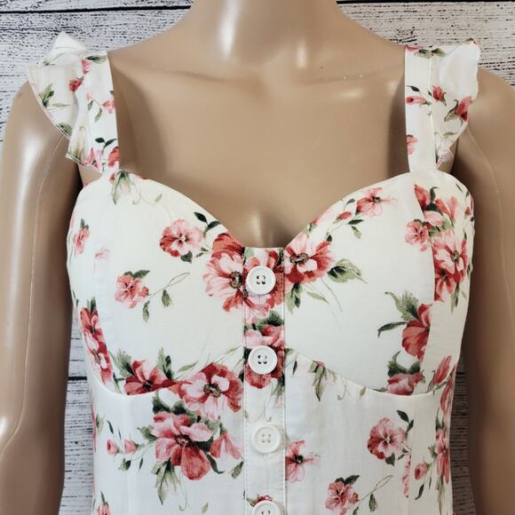 BOG Collective Red and White Floral Maxi Dress Size S NWT - Picture 2 of 12